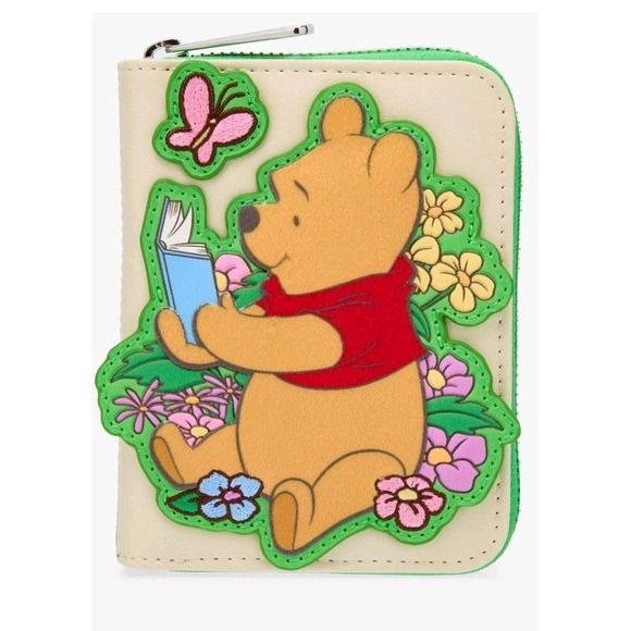 NWT Loungefly Disney Winnie the Pooh Florals - Pooh Bear Reading Zip Wallet